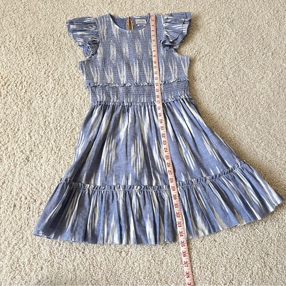 SAYLOR Zinnia Indigo blue ruffle ikat mini dress size Small NWOT - Picture 9 of 11